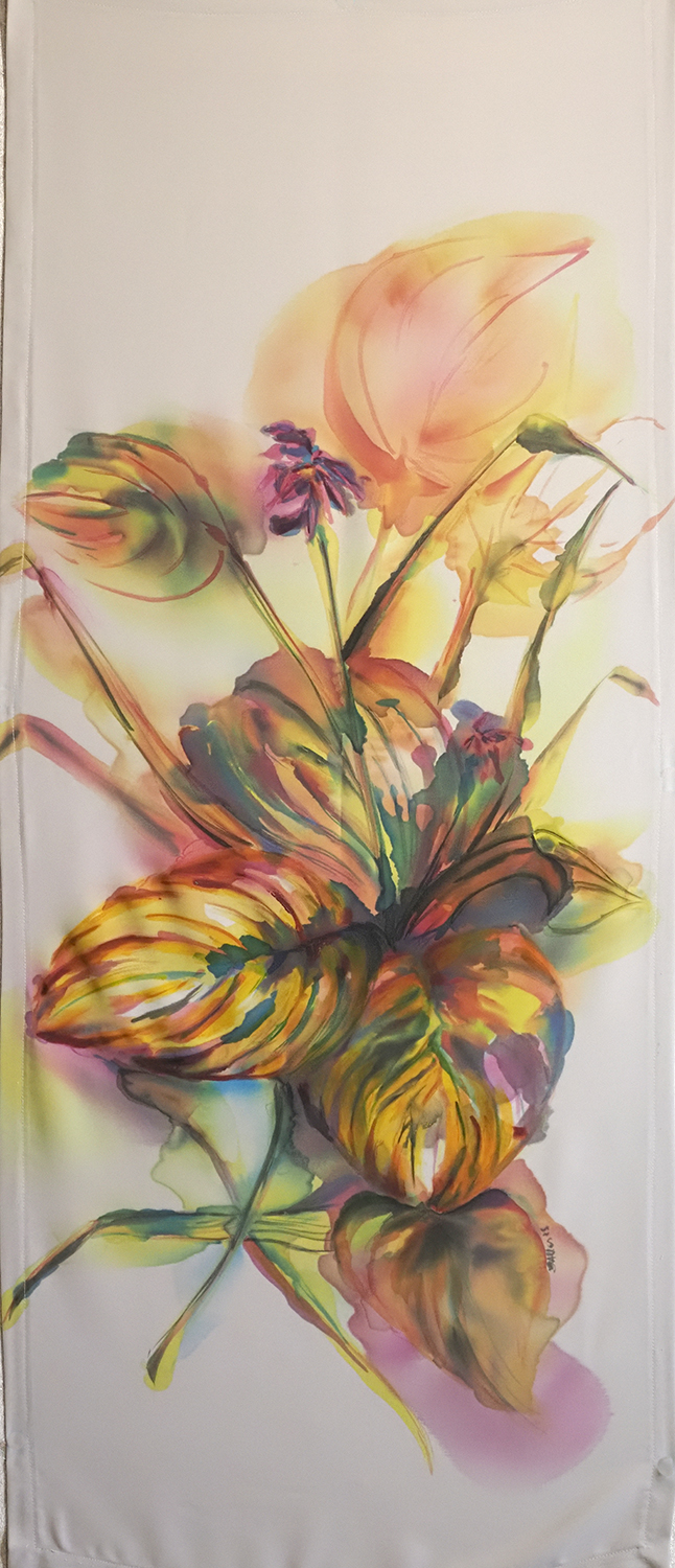 Hand-painted table cloth "Golden Hosta" (58*145 cm) - Image 11