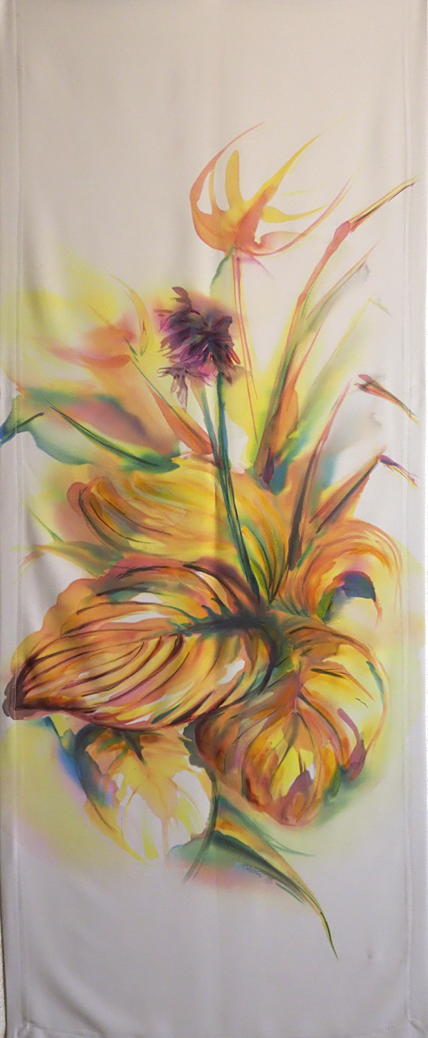 Hand-painted table cloth "Golden Hosta" (58*145 cm) - Image 10